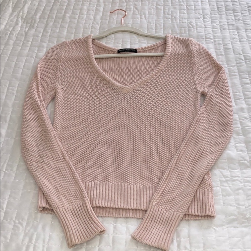 Brandy Melville V Neck Blush Sweater